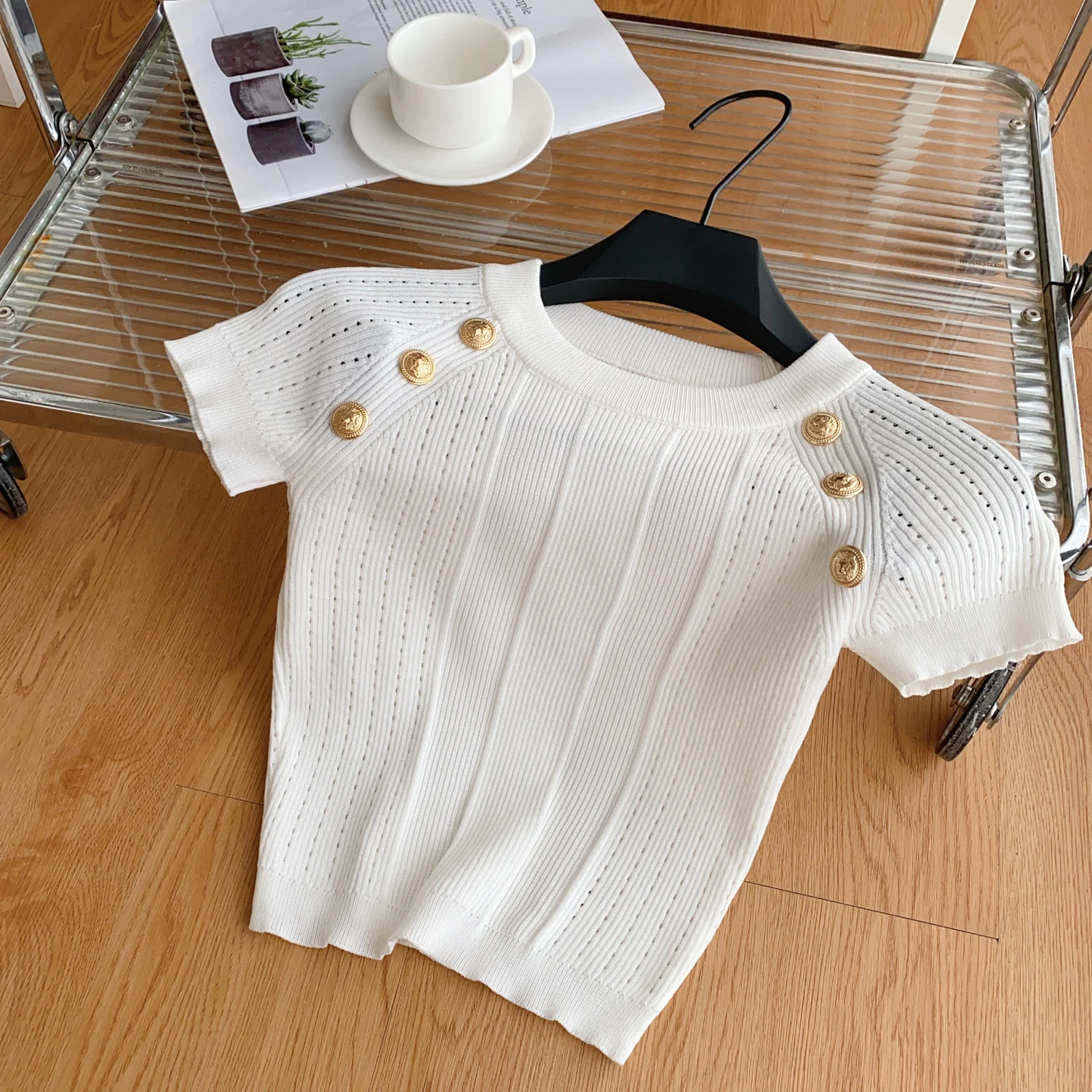 

Y2k Goth Spice Girl Knit basics T-shirt Women O Neck Shirt Female Summer Slim Tops