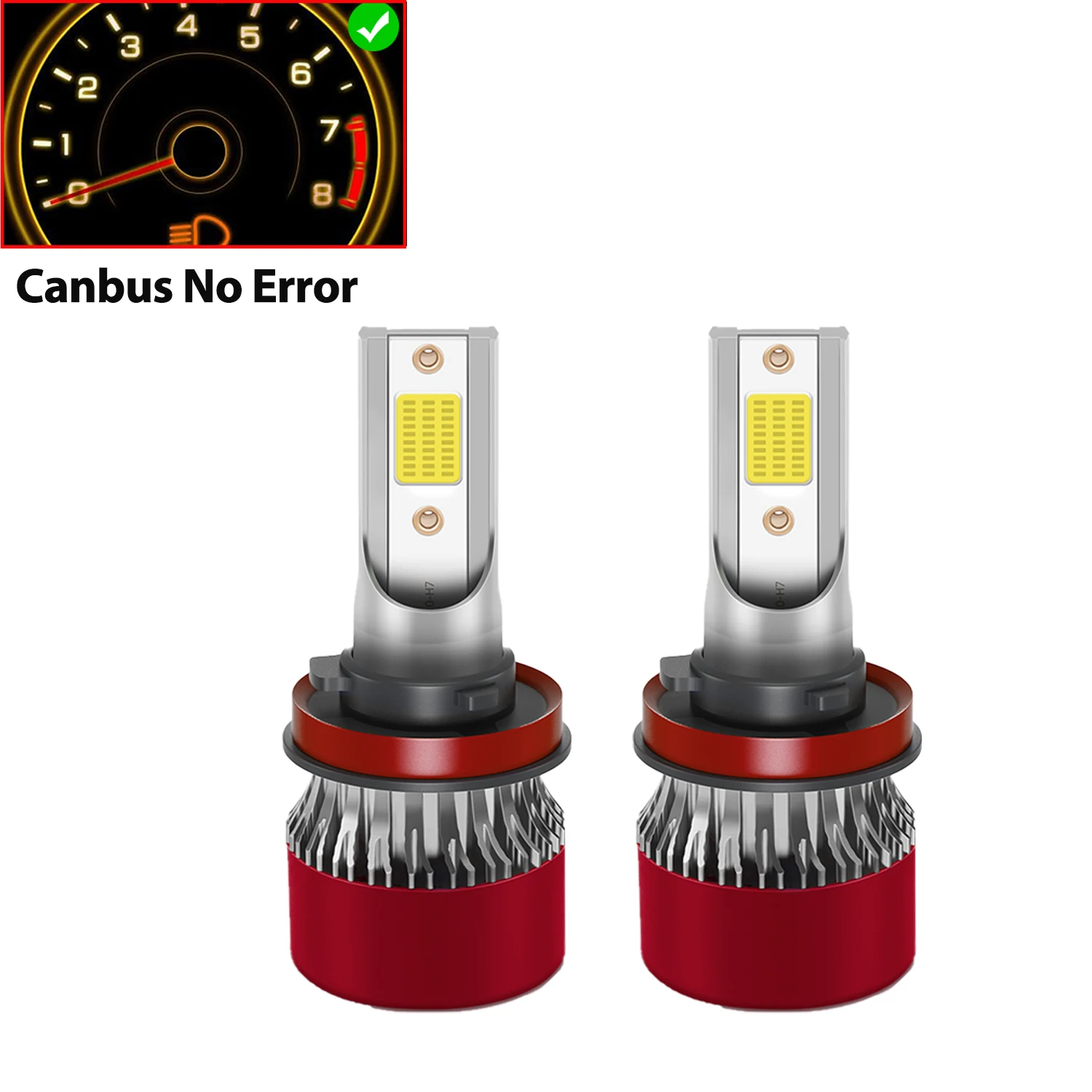 H8 H9 H11 Car Led Headlight Bulb 110W Turbo Fan Led Lights For Car 1:1 Size CANBUS Error Free Brightness 6000K White  High Intensity COB Chips Light Bulb Car Headlamps