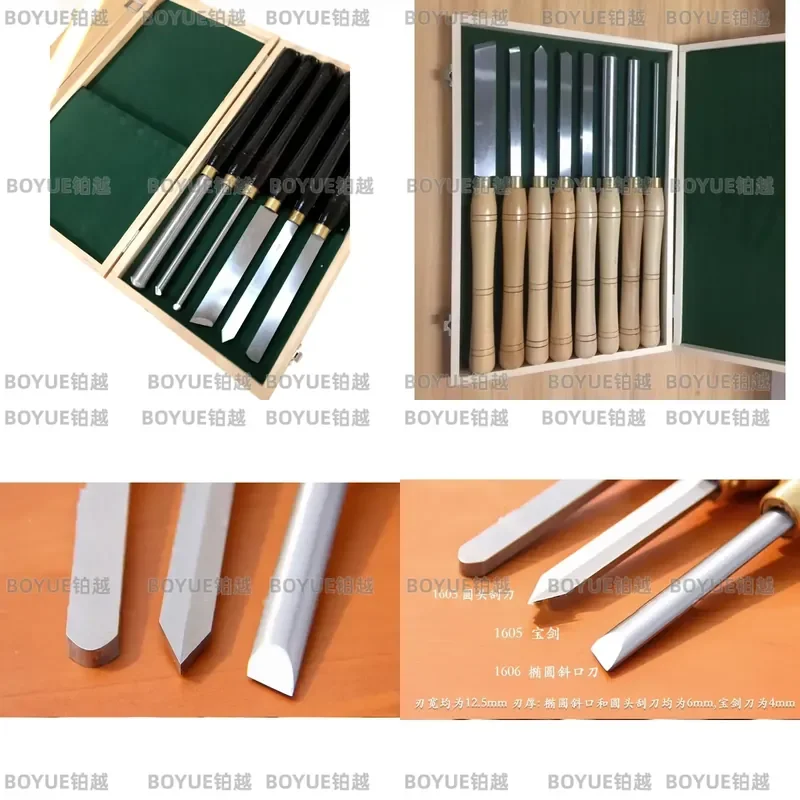 Professional Woodturning Chisels Set Hand Carving Tools for Woodworking Craftsmen Sharp Steel Blade Manual Gouge Kit