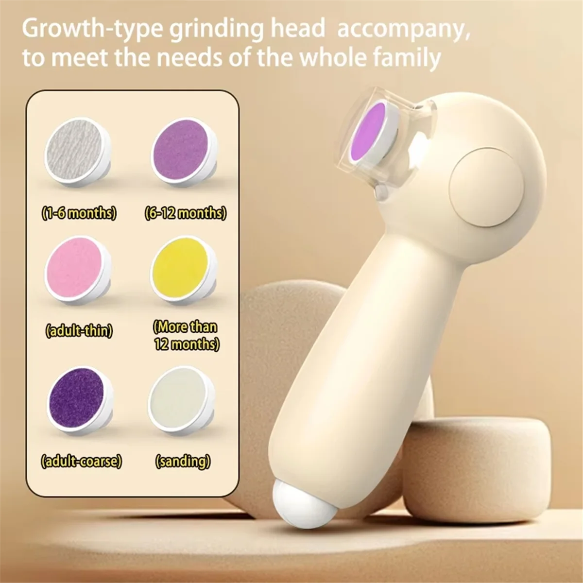 ABJZ Elektrische, multifunctionele nagelvijlknipper voor tenen en vingernagels, veilig manicurehulpmiddel voor babyverzorging