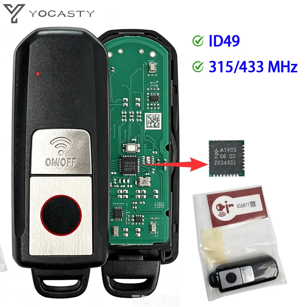 YOCASTY Motorcycle Key For YAMAHA T-MAX TMAX530 TMAX560 530 560 2017-2023 P/N BC3-86261-01/ 2DF-82511-09Key Fob ID49 315/433Mhz