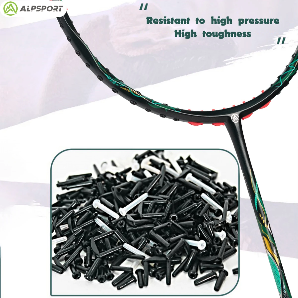 ALP V5 Snake 5U مضرب كرة الريشة بحد أقصى 38 رطل مضرب من ألياف الكربون الأصلي مضرب هجومي مسبقًا وممزق #5