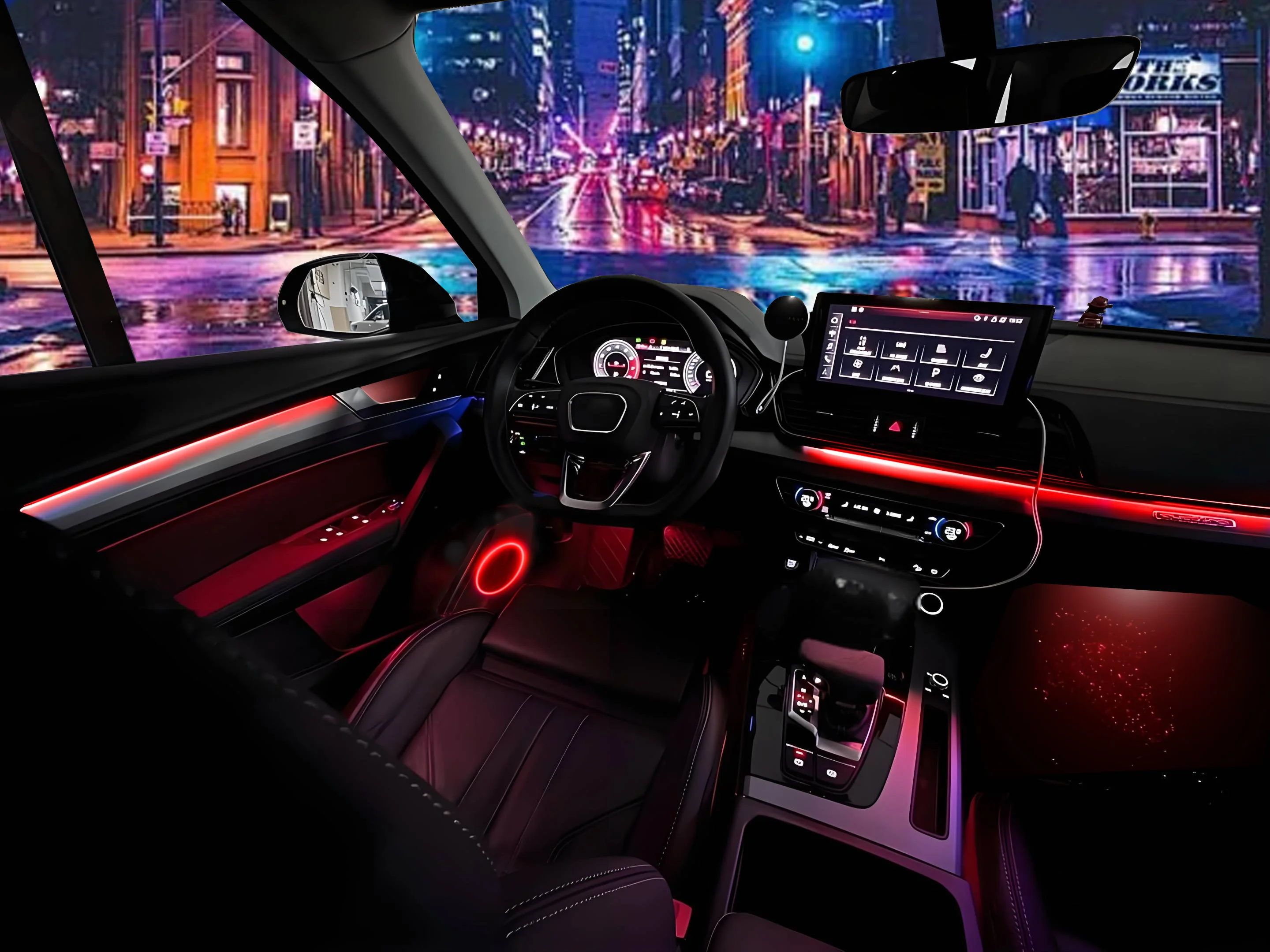 لفولفو XC40 2 شريط إضاءة LED داخلي 64 لون أوضاع متعددة أضواء جو LED لمحرك مريح ومريح #3