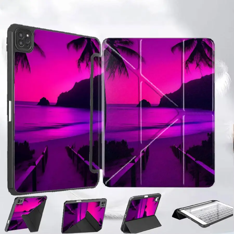 

Чехол-подставка для планшета Sunset At The Beach для iPad Pro 2025, Pro 11-го, 10-го, 9-го, 8-го, 7-го поколений, 12.9 дюймов, Air 4, 5, M3, M2, M4, 11 дюймов, Mini 6