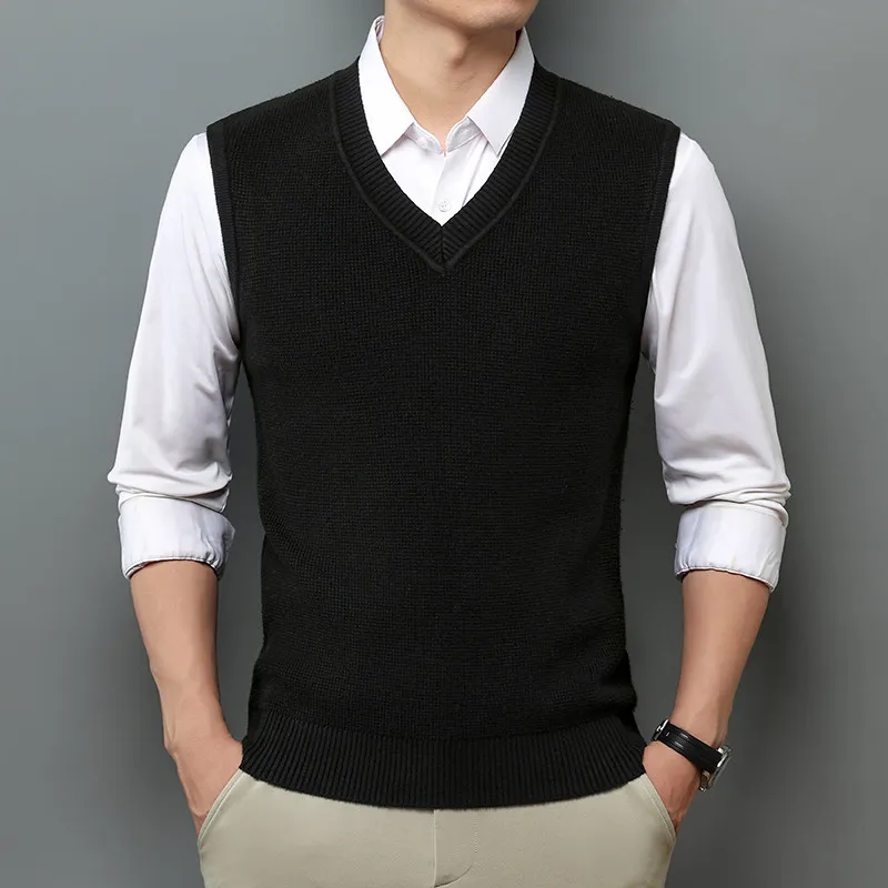 

Мужской вязаный базовый свитер маленького размера с воротником-сердечком 60, осень-зима, повседневный облегающий круглый эластичный свитер