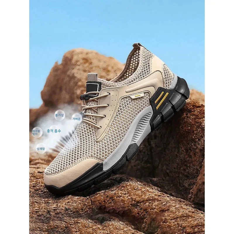 

Men's Large Size 45 Breathable Me Sports oes Summer Outdoor Climbing oes Anti-slip Wading oes No-lace Design Hollow-out