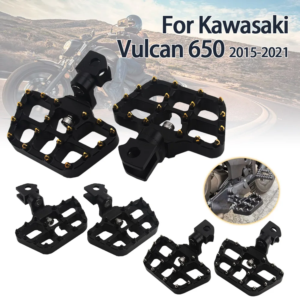 

Motorcycle Front Foot Controls For Vulcan 650 VN650 Adjustable Foot Pegs Rotatable Foot Rest Footpegs Anti Slip Spikes Pedals