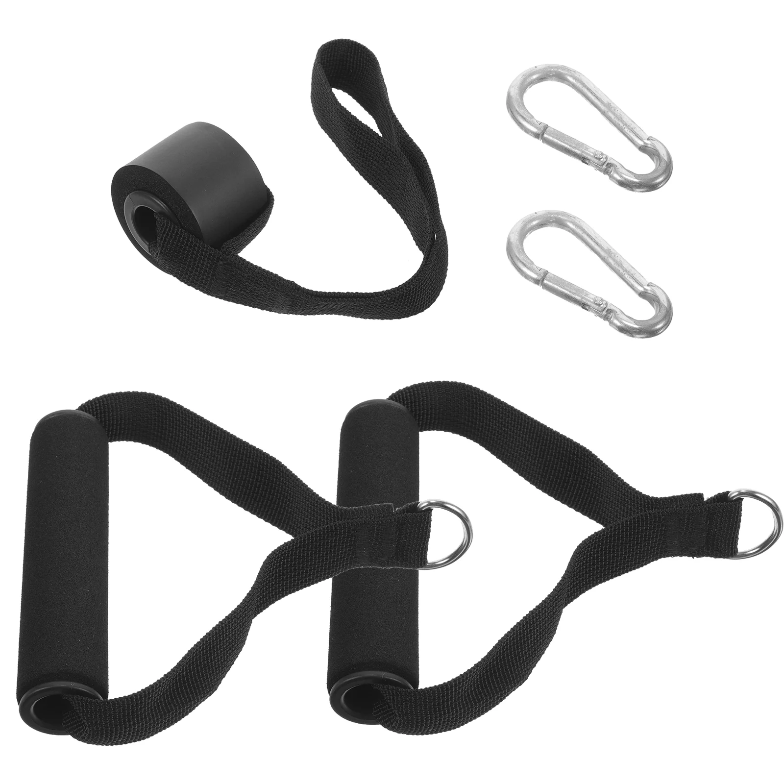 

Door Latch Tension Rope Set Fitness Cable Machine Attachment Daily Use Handles Metal Household Workout Foam