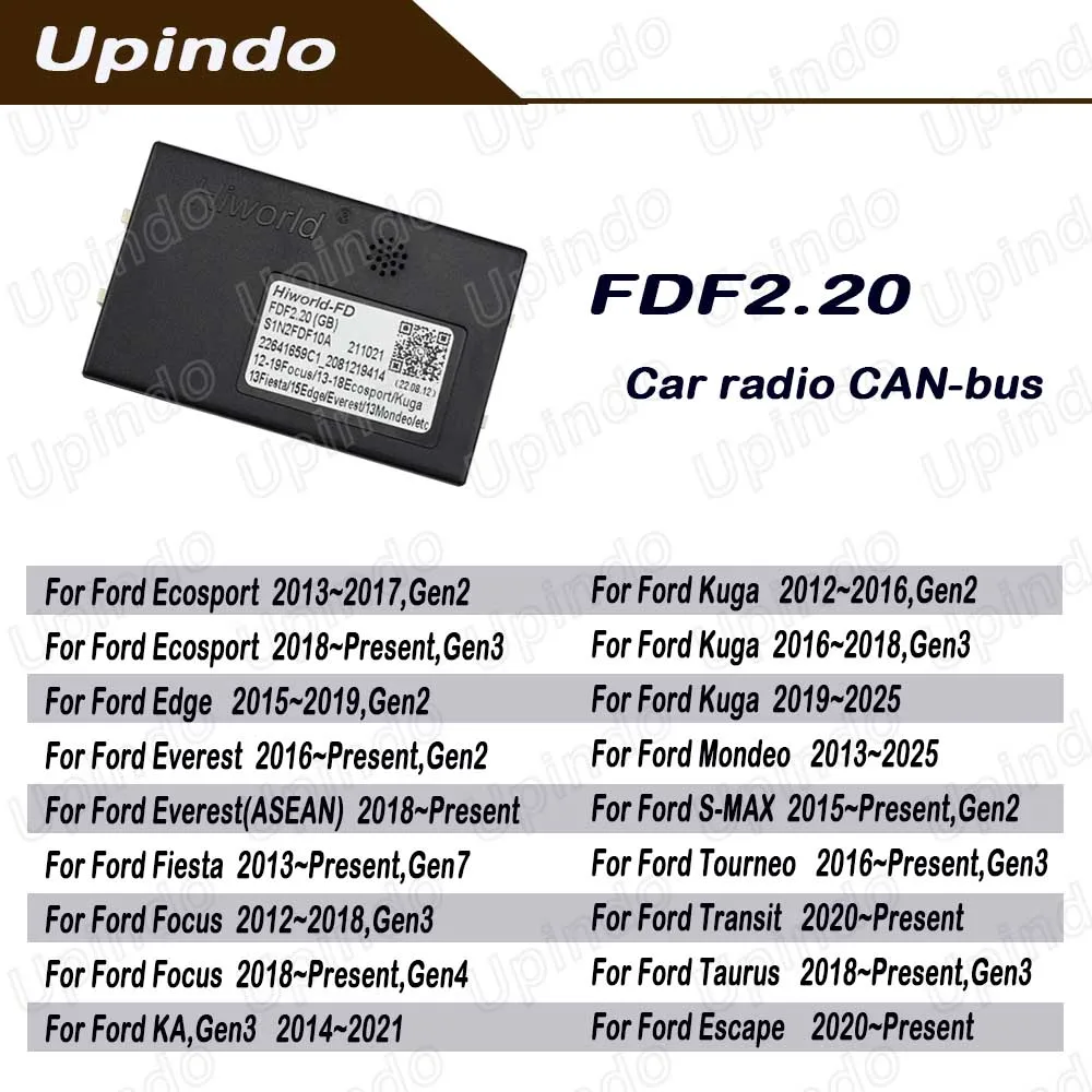 

Car Radio CANBus Box Android CAN Bus Decoder Adapter for Ford Focus Edge Fiesta Kuga Everest Mondeo Ecosport Tourneo Trurus KA