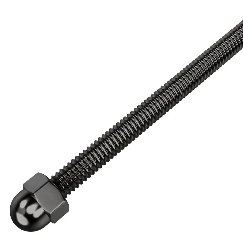 2025 60 pacote 6 "longo 1/8" preto swage t316 aço inoxidável, 1/8" terminal rosqueado swage preto para 4x4, 2x2 poste de metal de madeira