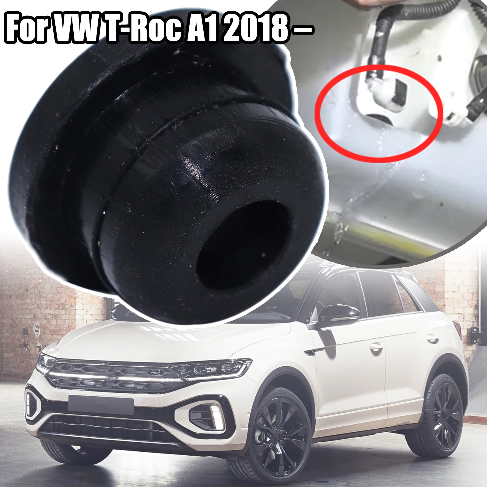 

For VW T-Roc A1 2018- Sharan 7M/7N 1996 -Windscreen Washer Headlight Pump Seal Water Reservoir Gasket Mount Rubber Cap Clip Plug