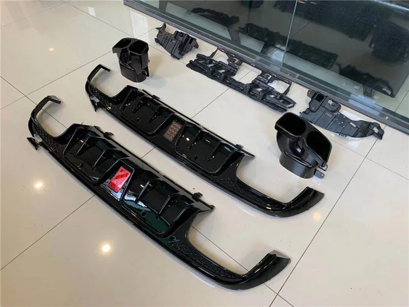 

For Mercedes Benz C W205 E W213 Class Car Rear Bumper Body Kit Rear Diffuser Spoiler Exhaust Pipe parts Sport Style