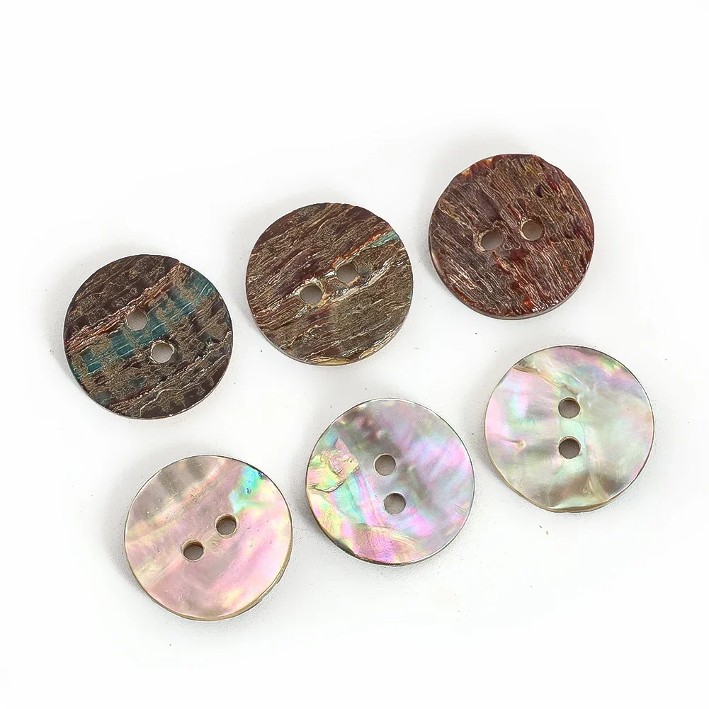 15pcs 15/17/20/23/25mm Iridescent Abalone Shell Buttons Genuine Natural Mother of Pearl Sewing Button Scrapbooking DIY Crafts