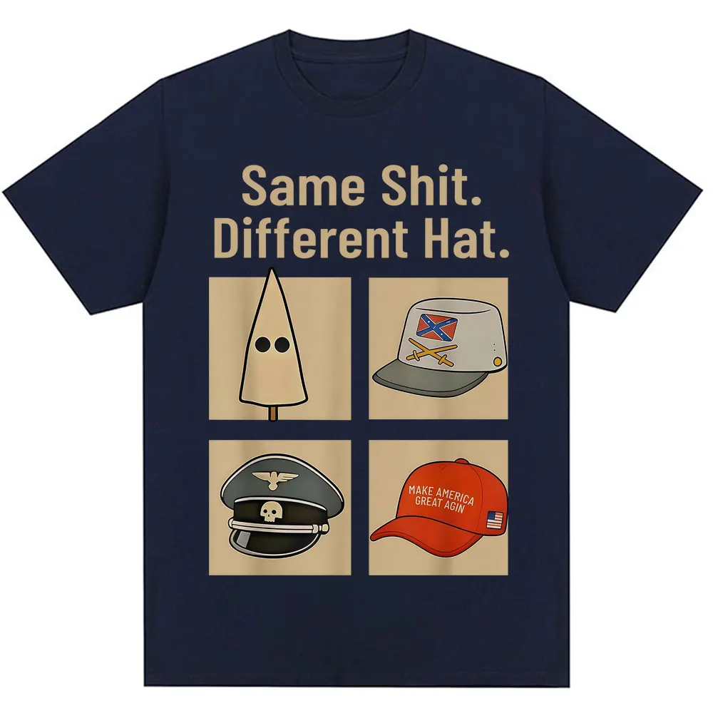 مضحك نفس القرف قبعة مختلفة ميمي الجرافيك تي شيرت الرجال النساء الفكاهة Vintage الجدة تي شيرت المتضخم 100% القطن عادية تي شيرت #3