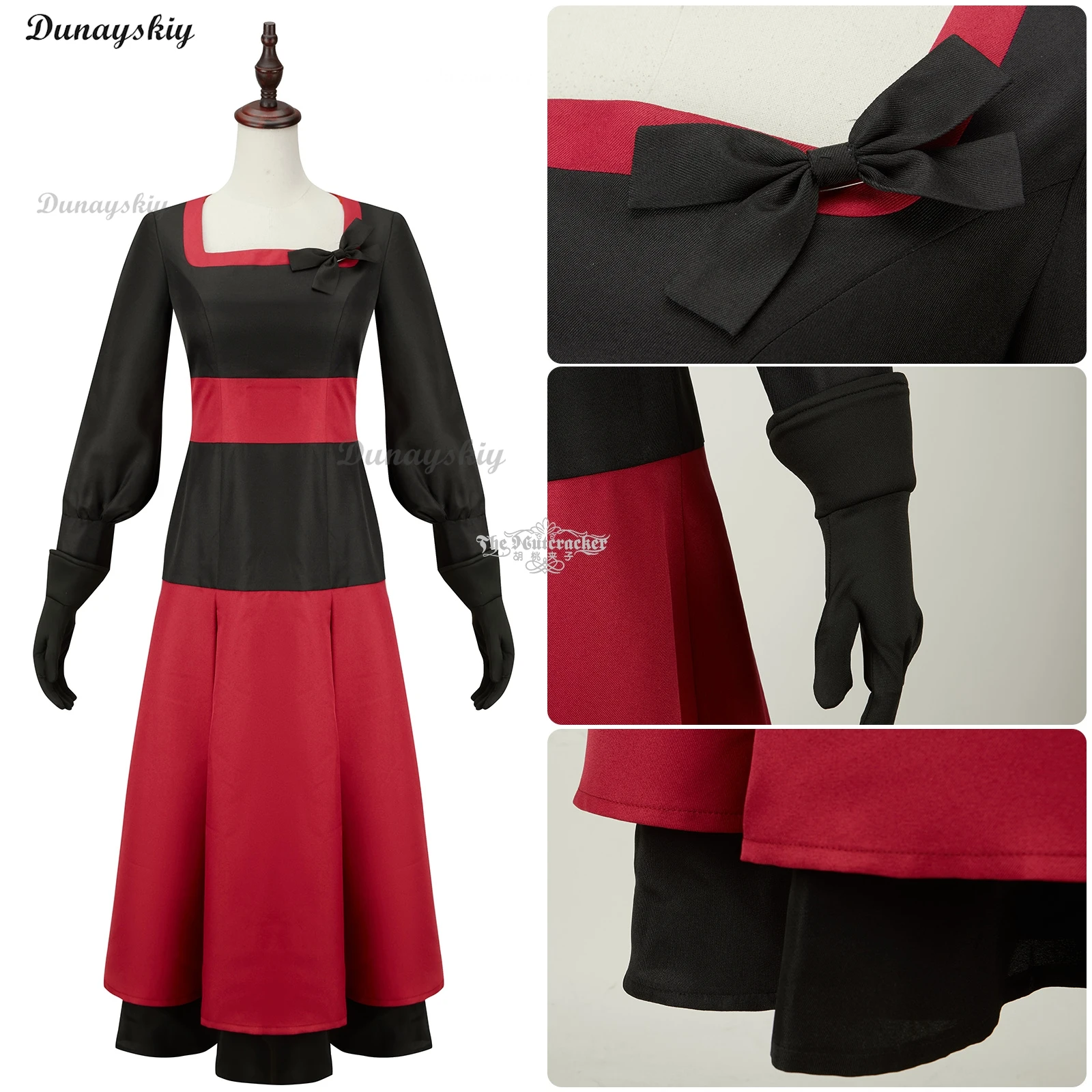 Costume d'hôtel de dessin animé de Charlie MorFight pour femmes adultes, cosplay de star, fantaisie, rouge, noir, ensemble de robe de cérémonie, Halloween, carnaval imbibé