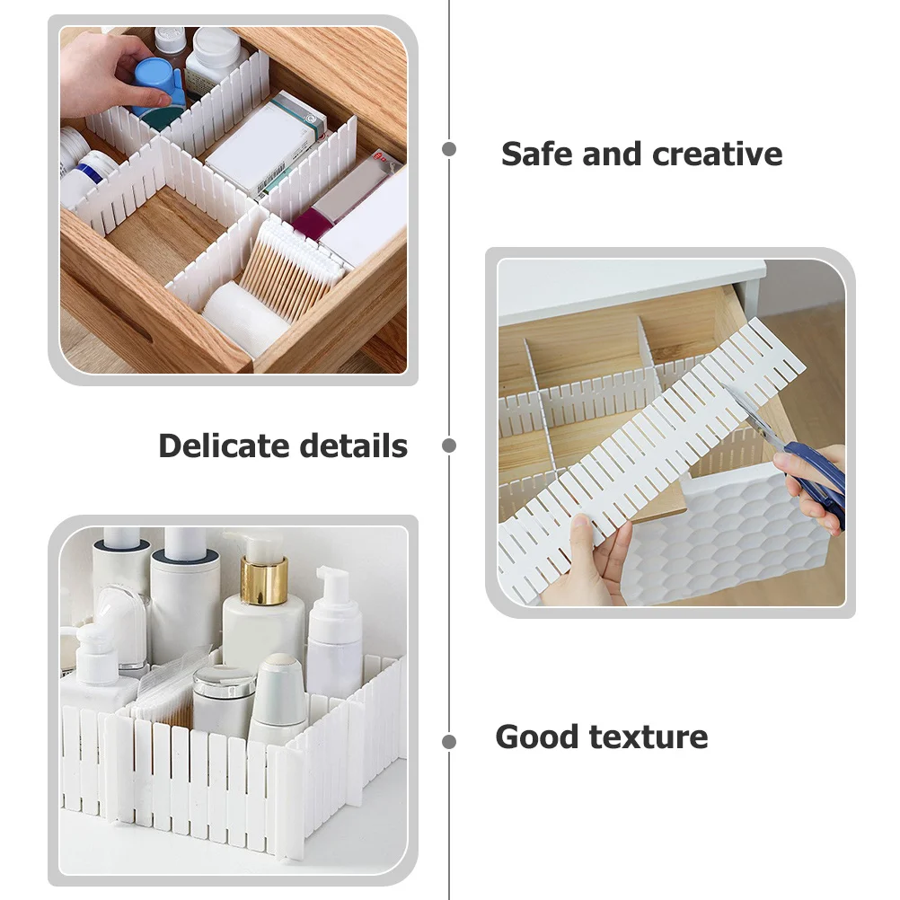 

12pcs Diy Drawer Dividers Adjustable Plastic Organizer For Home Socks Box Storage Sundries Sorting Sub-Grid Separator