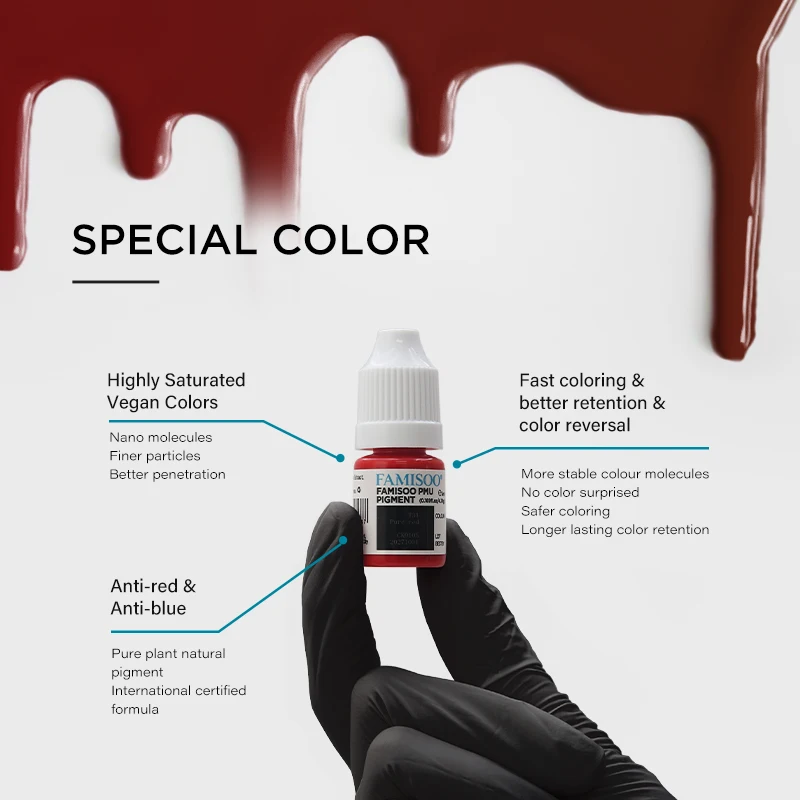 FAMISOO ماكياج الحبر أصباغ ماكياج دائم الحواجب الحناء المهنية PMU Microblading الحبر 5 مللي أحبار الوشم شبه الدائم