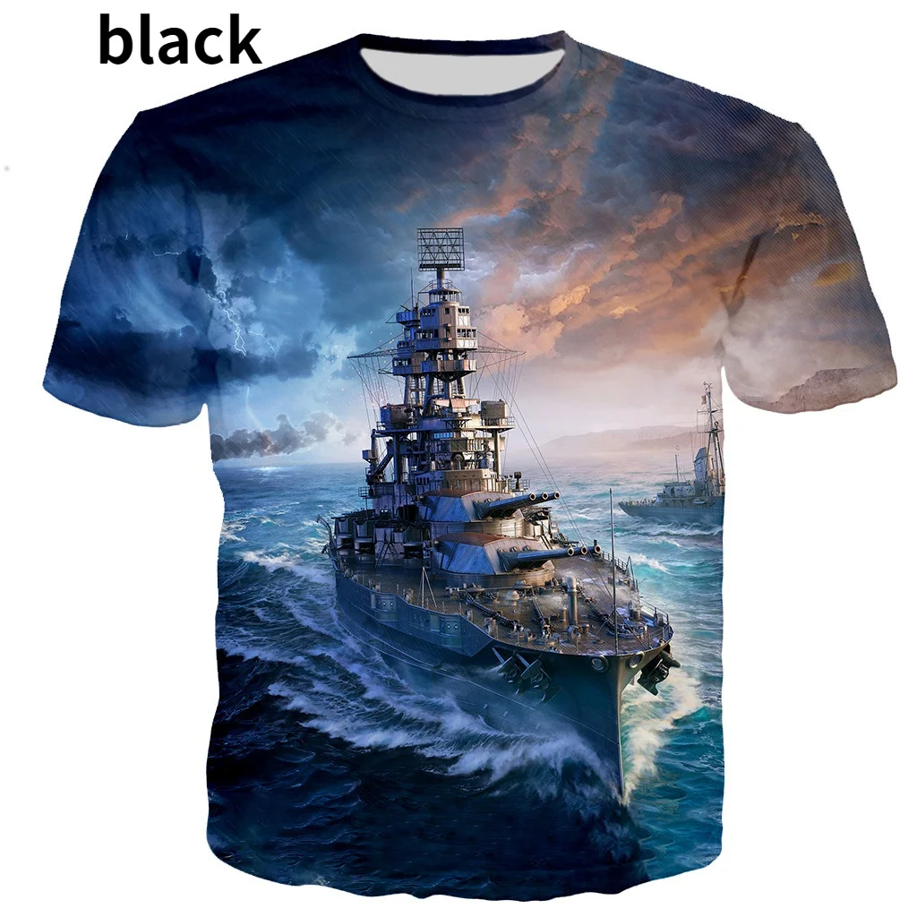 Cartoon Anime Warship 3D Printed T-Shirts Men Women Casual Harajuku Hip Hop Style Tshirts