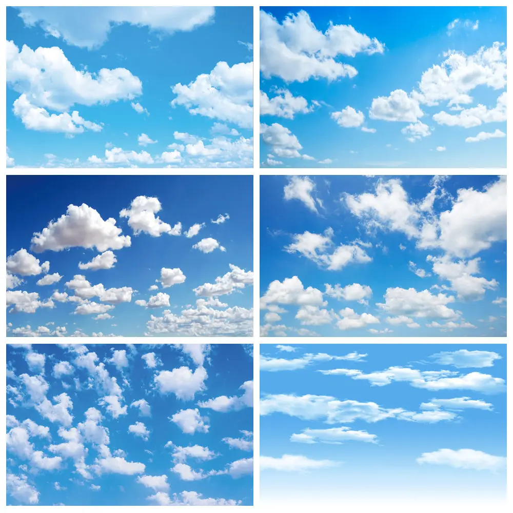 

Blue Sky White Clouds Scenery Backdrop for Photography Natural Landscape Kids Baby Shower Birthday Party Background Photo Studio