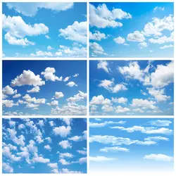 Blue Sky White Clouds Scenery Backdrop for Photography Natural Landscape Kids Baby Shower Birthday Party Background Photo Studio