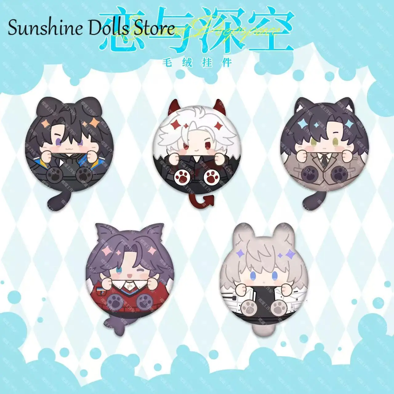 

Anime Caleb Game Love and Deepspace Sylus Rafayel Zayne Xavier Plushies 8CM Dango Plush Doll Pendant Backpack Keychain Gift