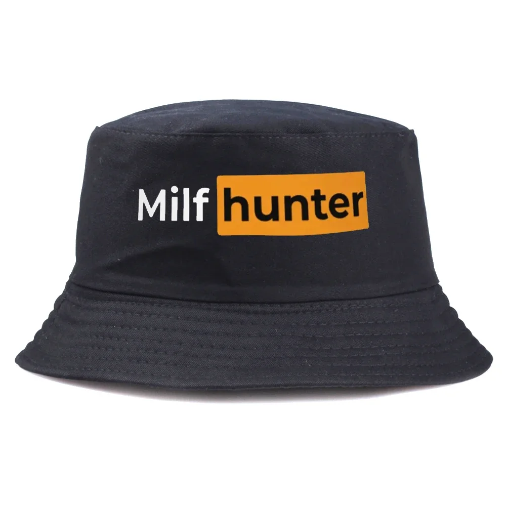 

Milf Hunter Fisherman Hats Harajuku Panama Cap Daily Cool Casual Lovely Streetwear Outdoor Vintage Fashion Versatile Bucket Hat