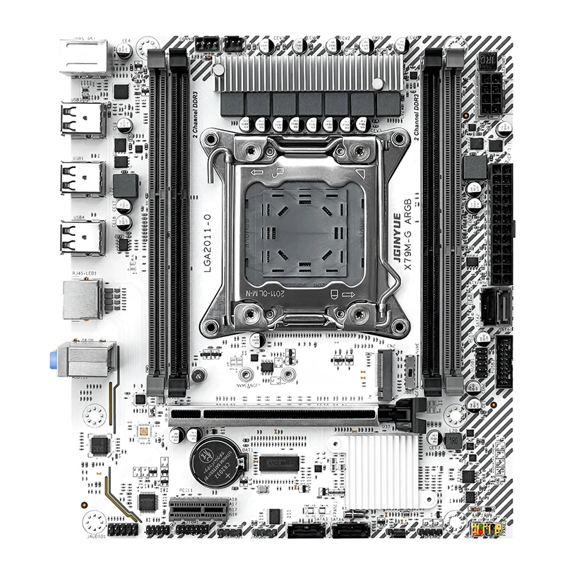 اللوحة الأم JGINYUE X79 LGA 2011 M-ATX تدعم Xeon E5 2667V2 2690V2 2695V2 2696V2 CPU DDR3 الذاكرة placa mae x79 ARGB TMP