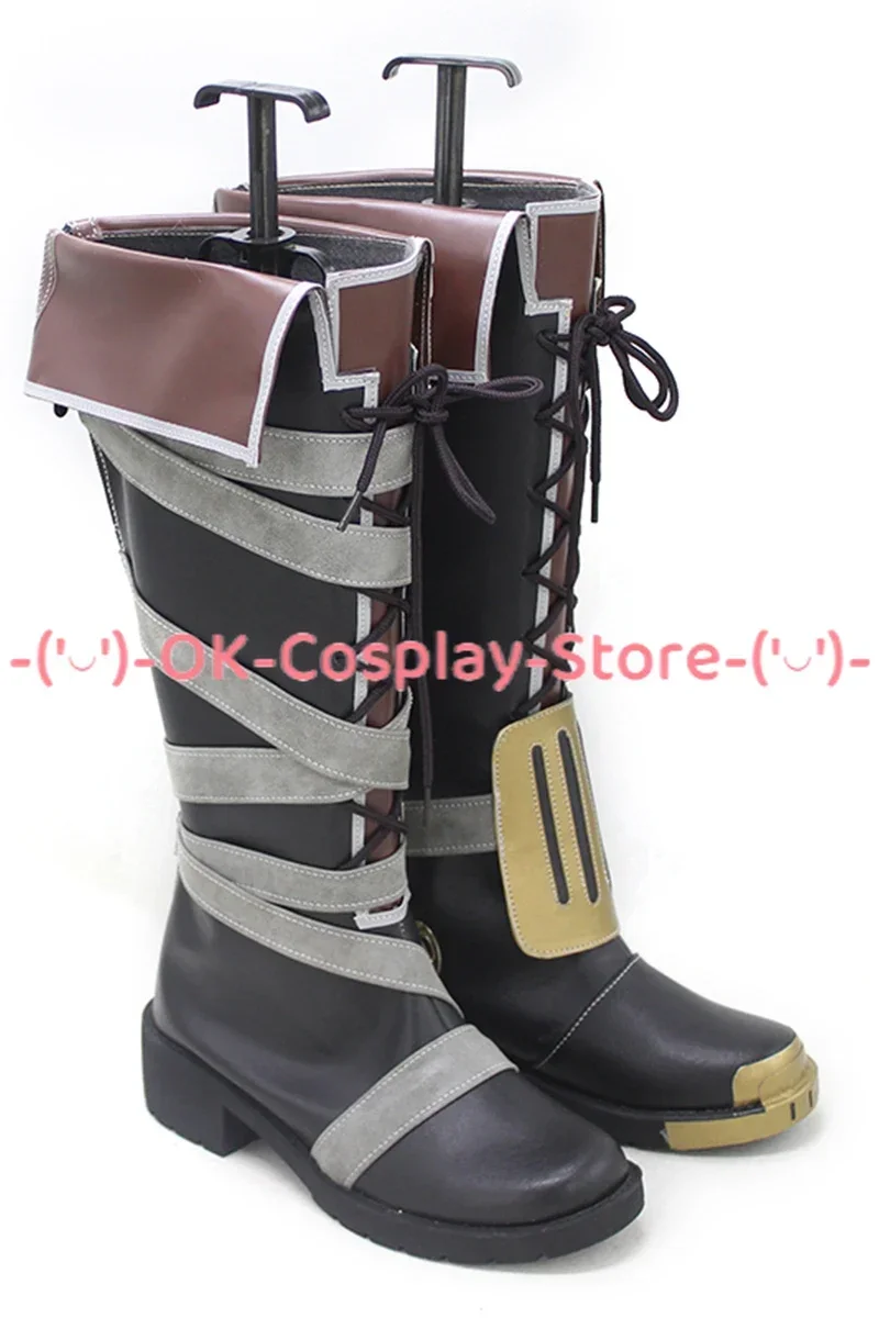 [Personalizowane] Buty do cosplayu LOL Vi, czarne, przystojne, anime, rekwizyty do odgrywania ról, na Halloween, karnawał, imprezę świąteczną, skórzane botki z PU