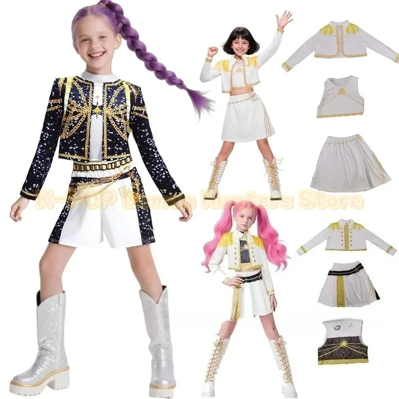 

Anime Movie Kids Kpop Demon Hunter Cosplay Rumi Zoey Mira Cosplay Suit Clothes KPop Rumi Zoey Cosplay Costume 3D Print Costume