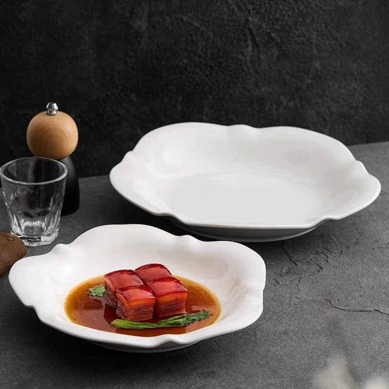 

Fold Texture Ceramic Plate Salad Plate Pasta Dish Thick Soup Plate Dessert Plates Serving Plates Molecular Cuisine Tableware