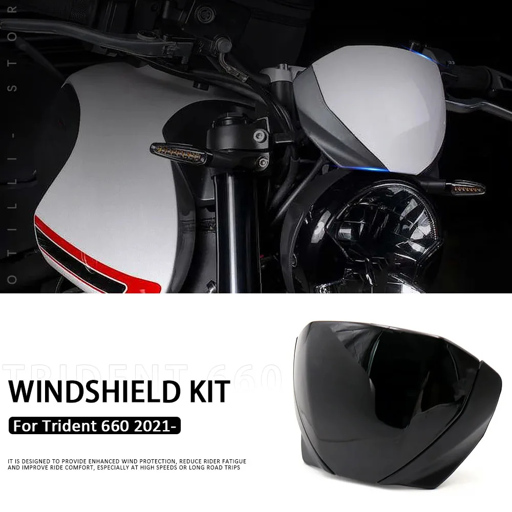 

For Trident 660 Trident660 2021-2024 Motorcycle Windshield Windscreen Wind Shield Deflectore Fairing Fly Screen 2023 2022