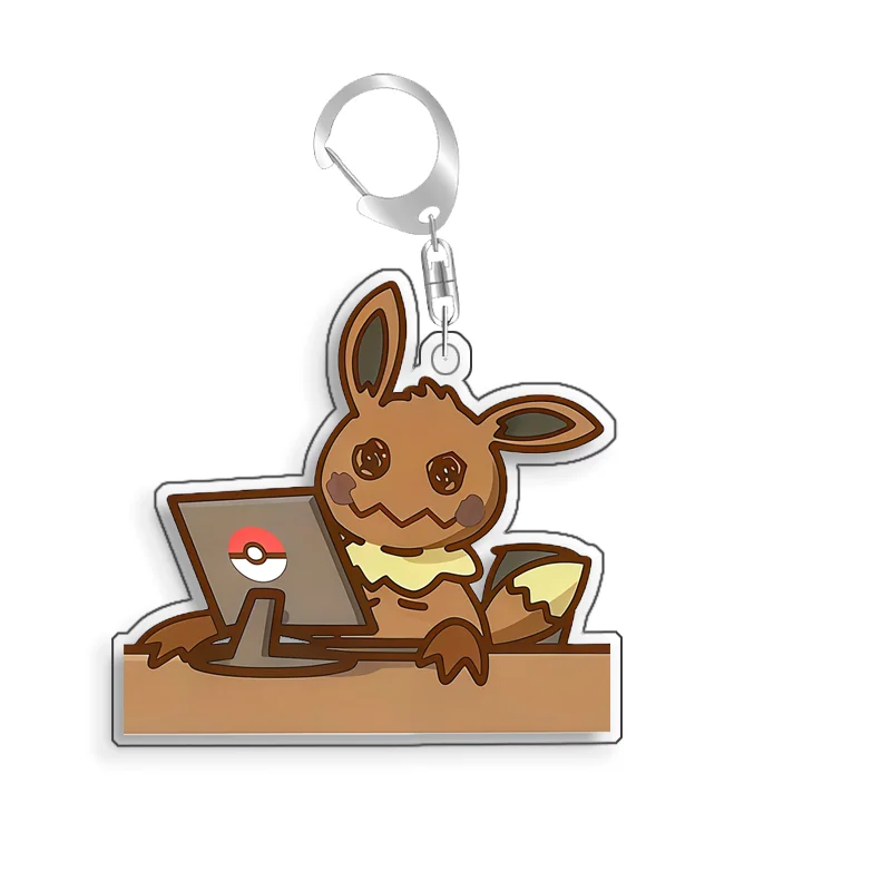 For Pokemon Elf Qikchu Vaporeon Leafeon Syleon Umbreon Original Acrylic Selfmade Cute Cartoon Anime Keychain Pendant Toy Gift5cm