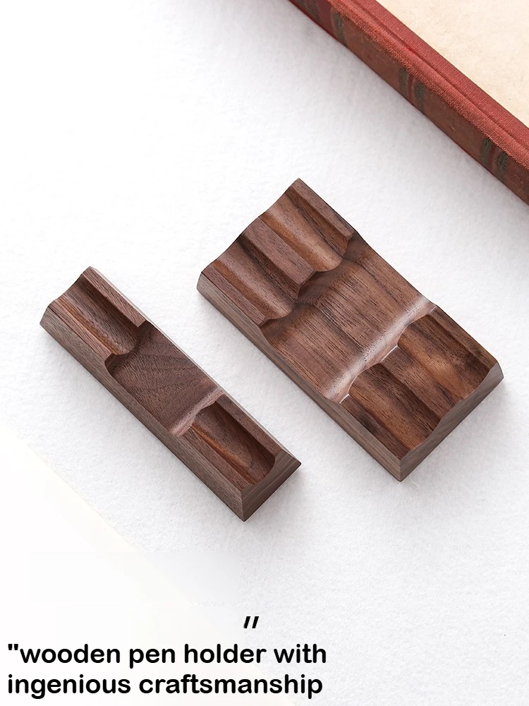 Walnut Wood Pen Holder Stand for Dip Pen Fountain Pen Rest Desk Organizer Office School Supplies Desk Accessories