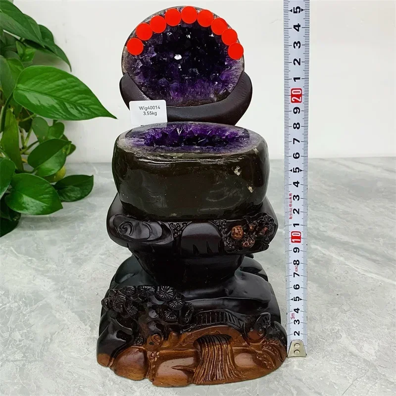 Wholesale Natural  Uruguay Crystal Ornament Amethyst Geode Cornucopia for Decorative