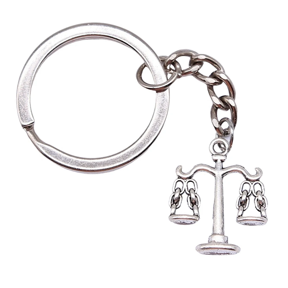 1pcs Balance Law Scales Keychains women diy accessories vintage jewelry new in Ring Size 28mm