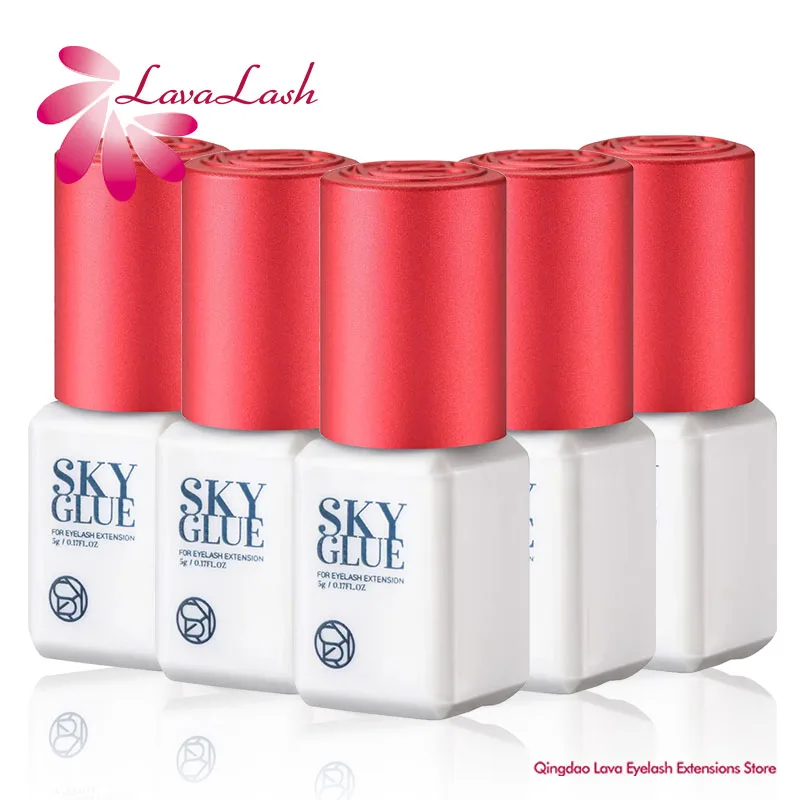 

10 бутылок SKY S + клей для наращивания ресниц, 5 мл, корейский оригинальный черный, красный колпачок, накладные ресницы, клейкие принадлежности, инструменты для макияжа Colas