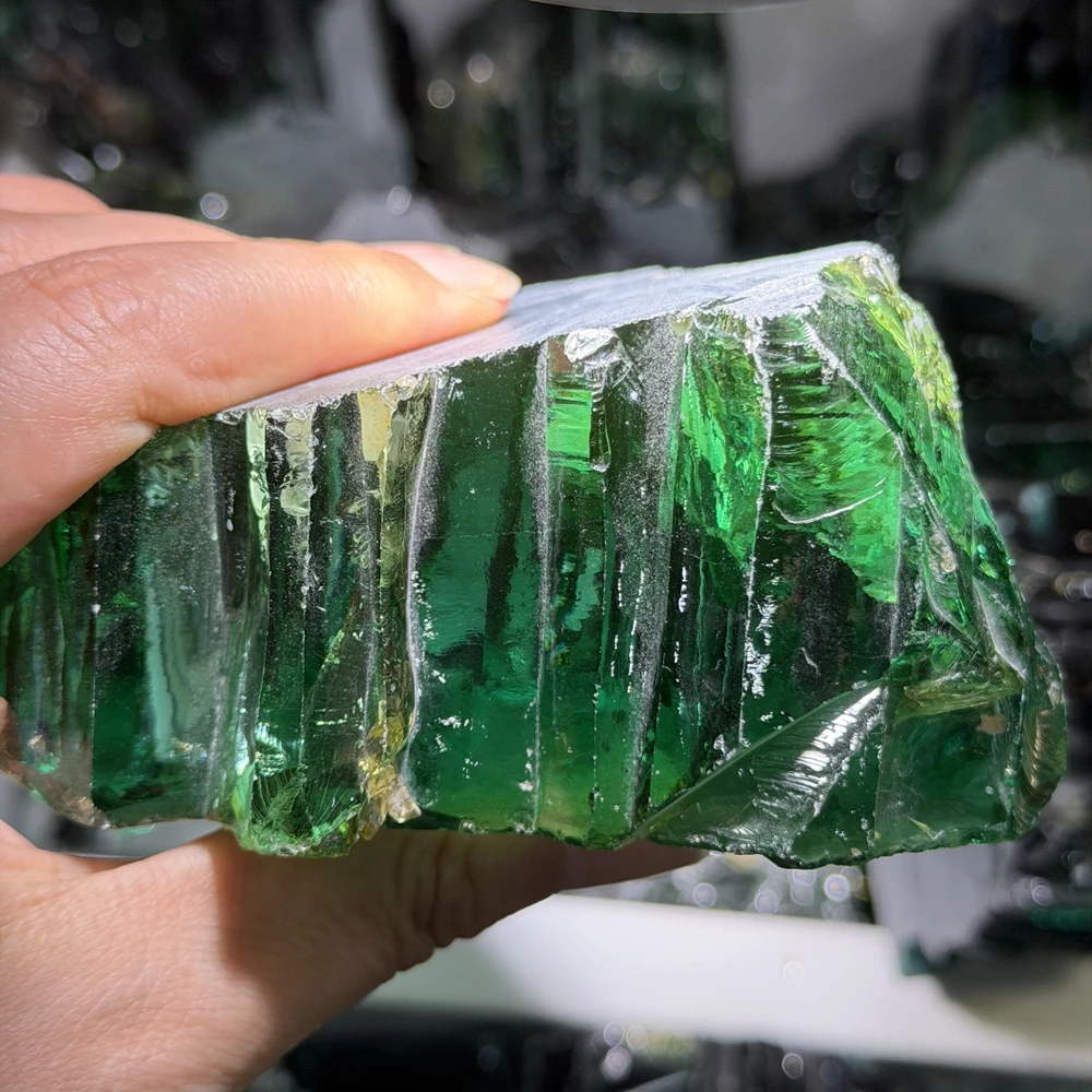 1kg Paraiba Green Synthetic Cubic Zirconia Raw Material Bulk CZ Rough Stone for Gem Cutting Polishing