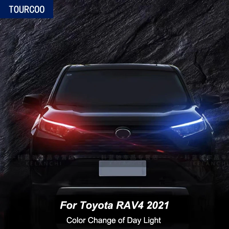 For Toyota RAV4 2021 Front Headlight Day Light Eyebrow Color Change Film Car Exterior Modification Accessories