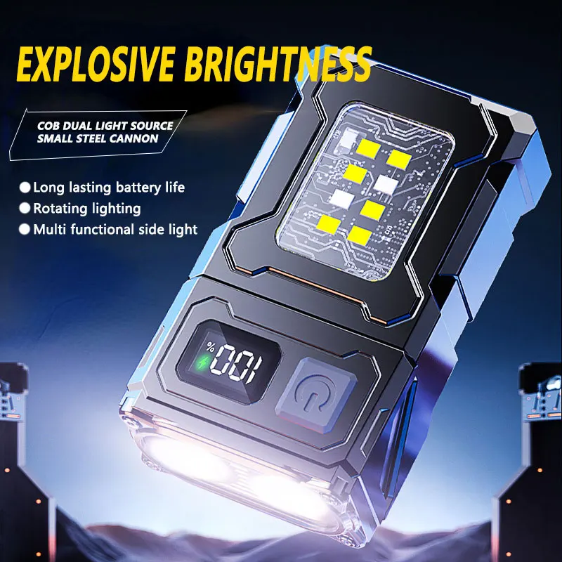 LED flashlight strong light superbright charging portable longlife clipcap light outdoor special multi-functional COB work light