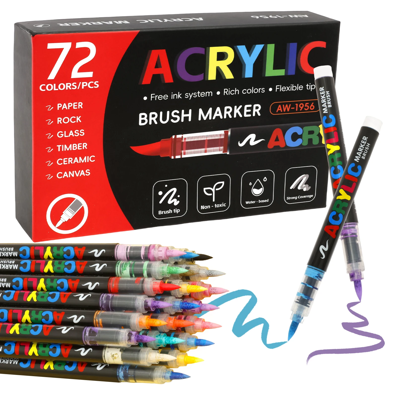 Acrylic Paint Markers Quick Drying Acrylic Pen POP Painting Graffiti Art Supplies DIY Hand Drawn Graffiti Paint Art Acrylic Pain