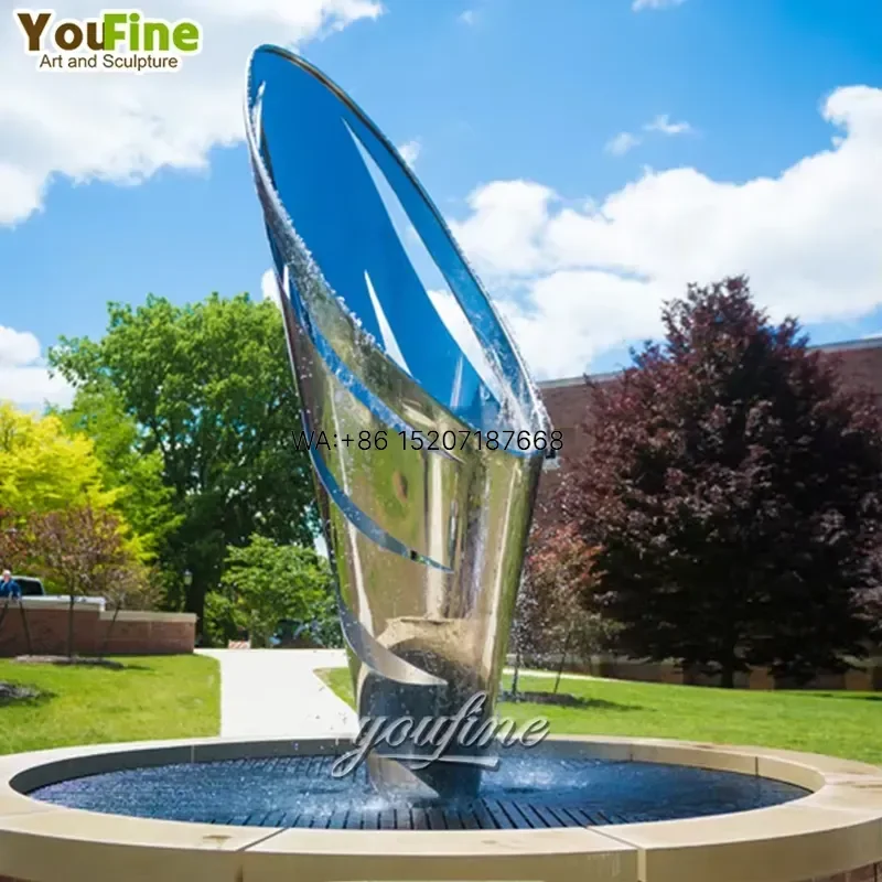 Wmwmnu Abstract Stainless Steel Garden Sculpture Modern Outdoor Art Statue Mirror Polished for Villa Landscape