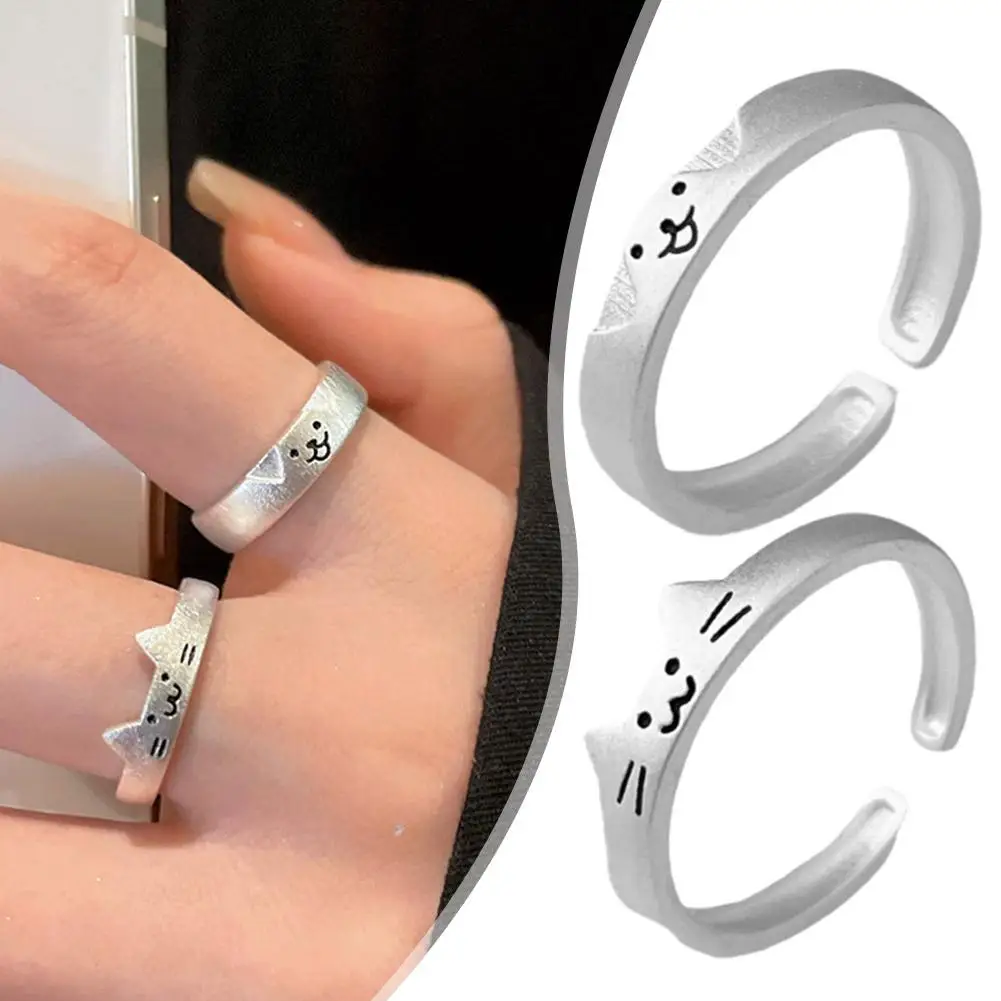 Cute Animal Dog Cat Open Finger Rings For Men Women Summer Fashion New Jewelry Lovers Gift Party Gifts M7H7