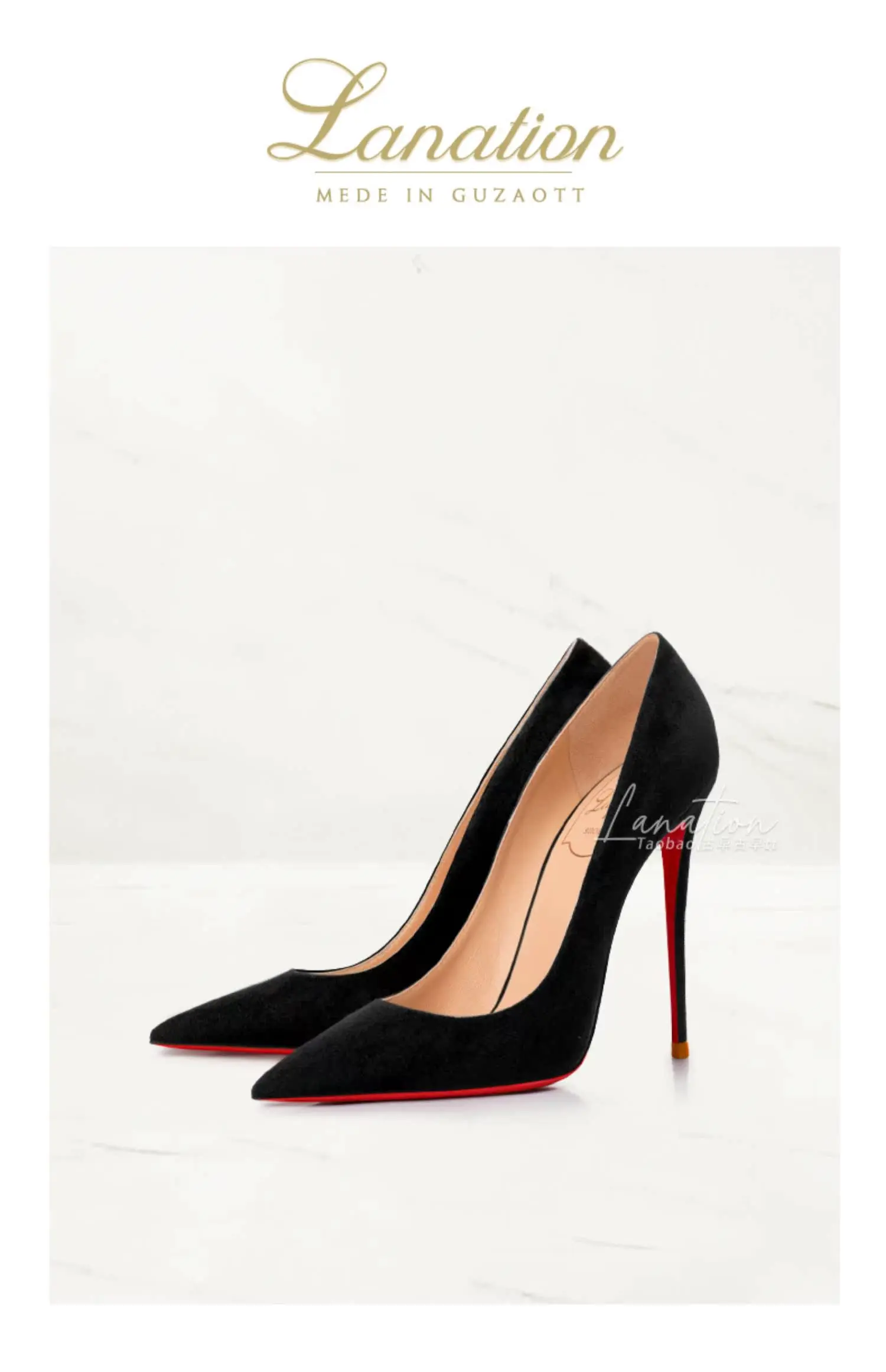 Anti Suede Black High Heels, Women's Pointed Thin Heels, New High-end Commuting Work Shoes