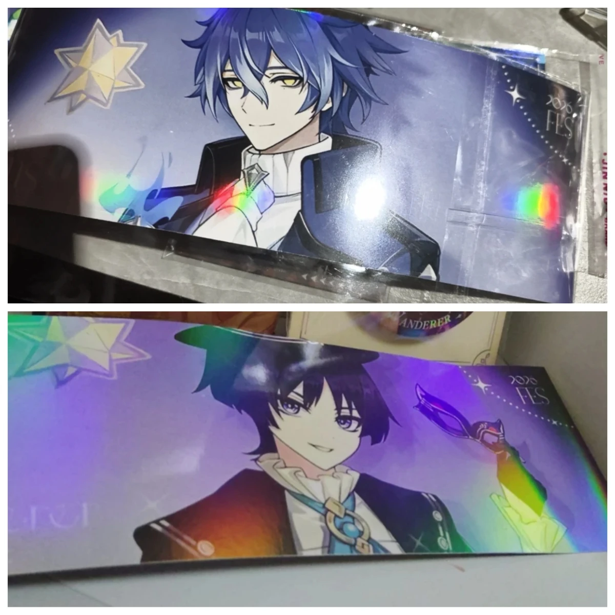 Anime Game Genshin Impact Radiation Ticket Arlecchino Wanderer Columbina Skirk Tartaglia Small Card Bookmark Ornament Gifts Toys
