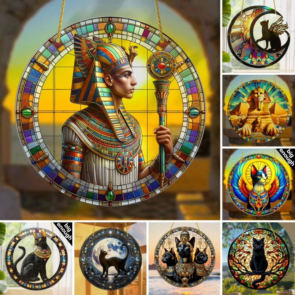 Ägyptischer Bastet-Katzengöttin-Sonnenfänger aus Acryl – perfektes Geburtstagsgeschenk für Freunde, Tier-Außendekoration für das Wohnzimmer