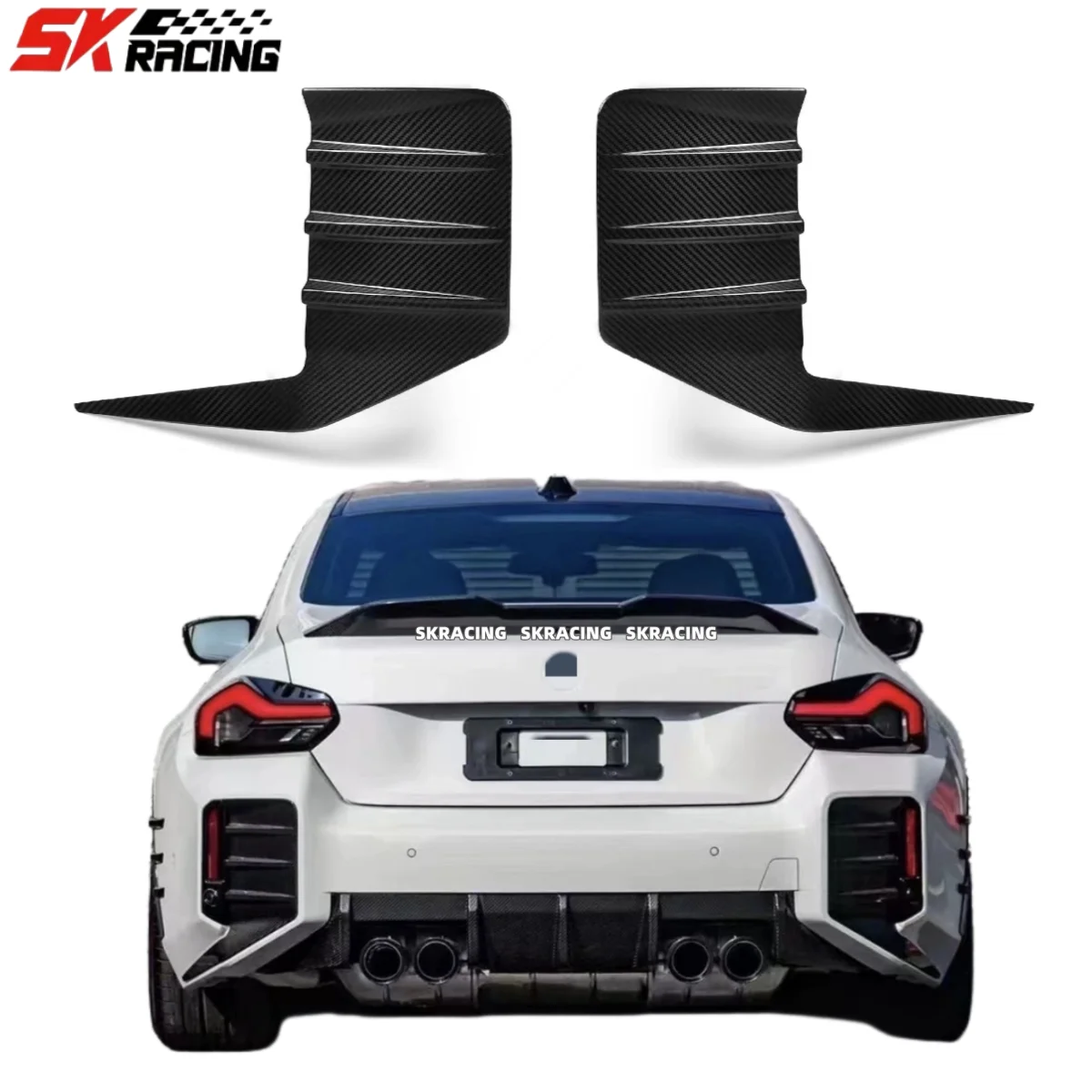 Dry Carbon Fiber Rear Bumper Splitter Side Vent Canard For BMW M2 G87 2023-2024 Body Kit