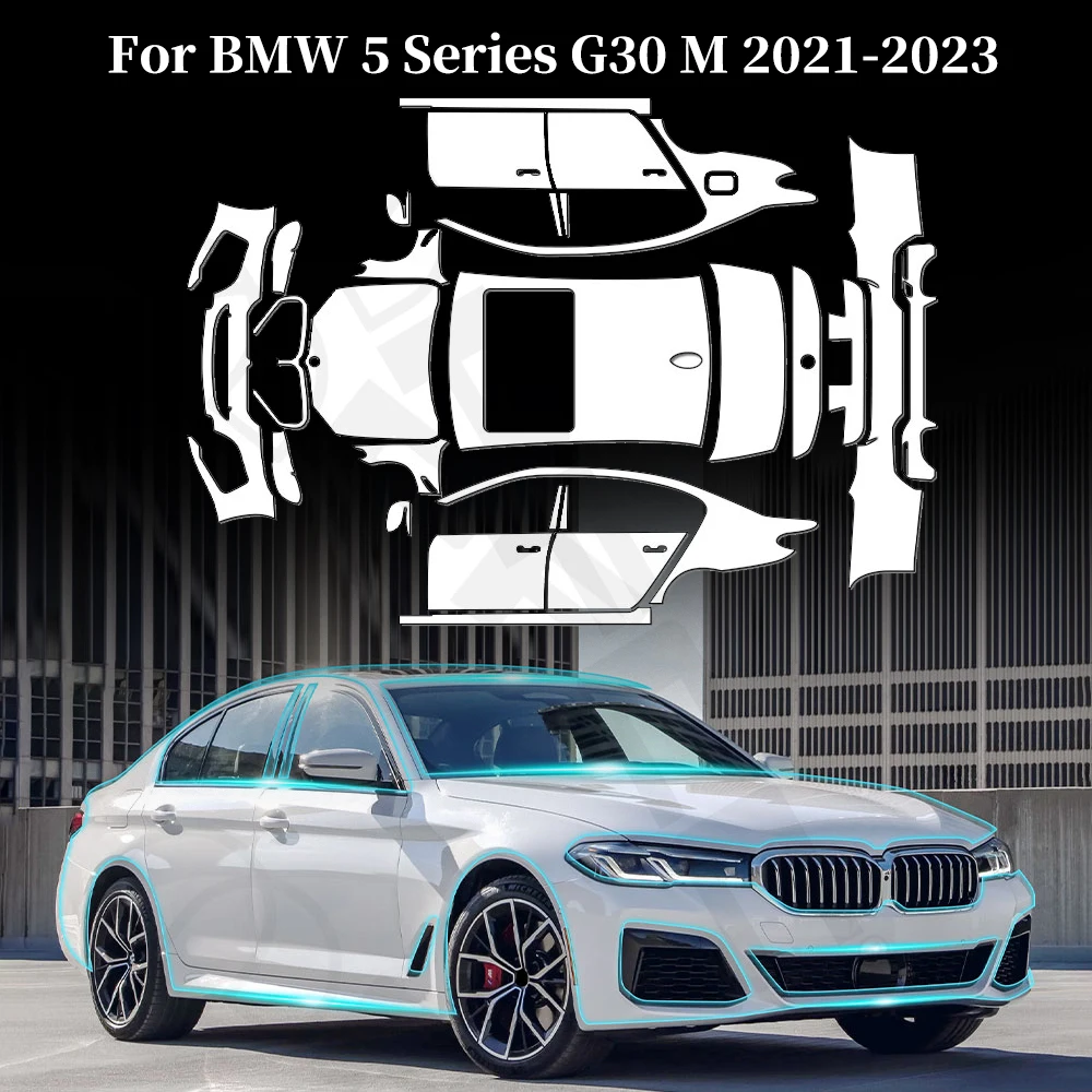 

For BMW 5 Series G30 M 2021-2023 Anti-scratch TPU Paint Protection Film Pre-cut PPF Car Body Clear Bra Resistant Kit Repairable