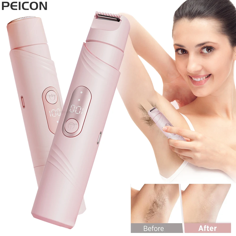 

Electric Razor for Women Body Epilator Bikini Trimmer 2 in 1 Female Electric Shaver Hair Removal for Face Mustache Leg Underarm