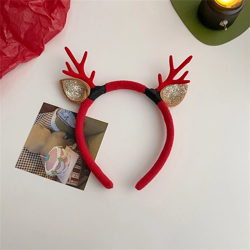 New Cute Deer Horn Hair Band Children\'s Christmas Headwear Autumn Winter Plush Headband Hair Clip Women\'s Jewelry New Year Gifts