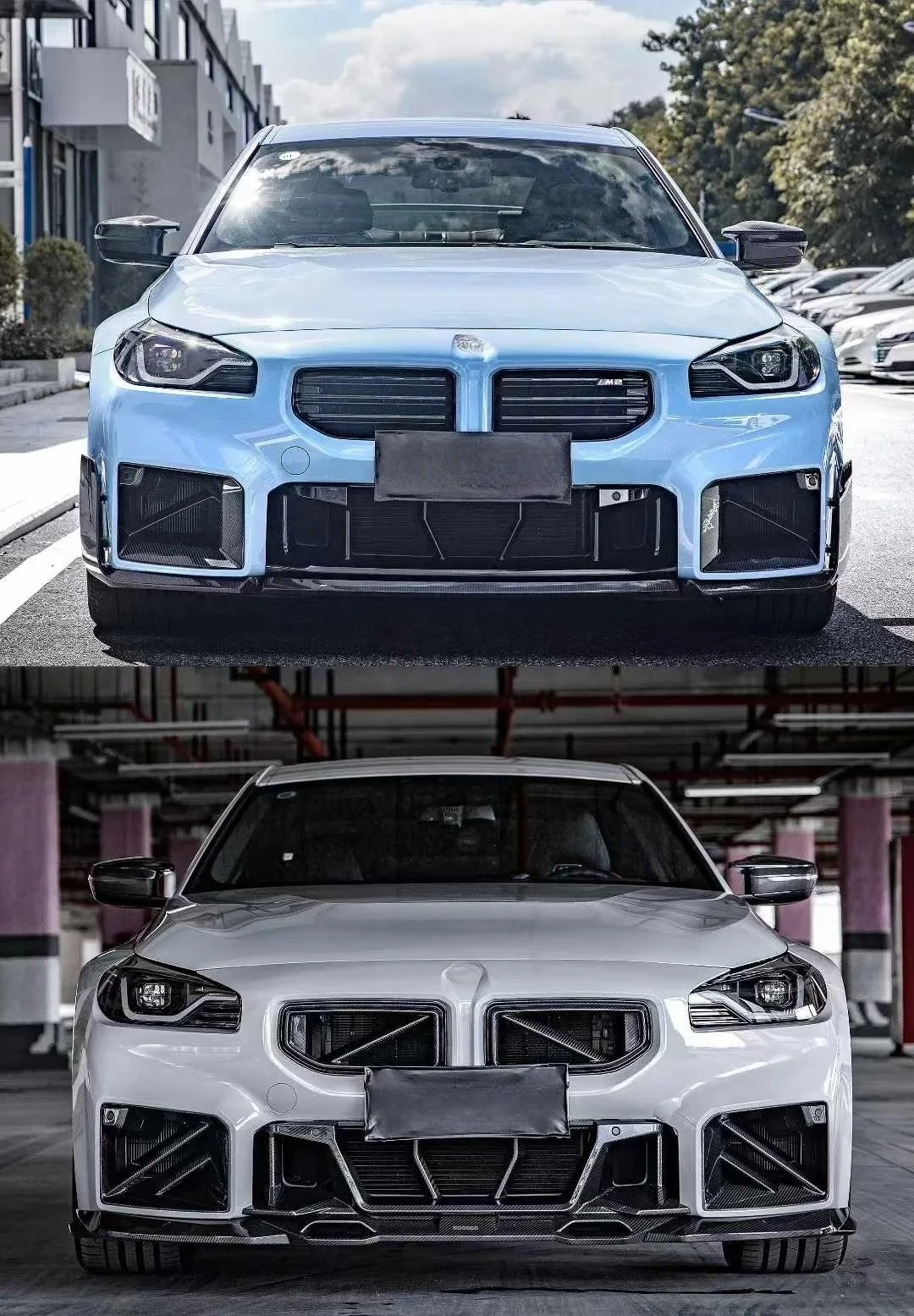 For  G87 M2 Coupe Carbon Fiber MP Style Body Kit Front Lower Lip Air Vents Fender Splitter Side Skirts Rear Diffuser Bumper